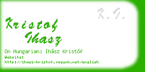 kristof ihasz business card
